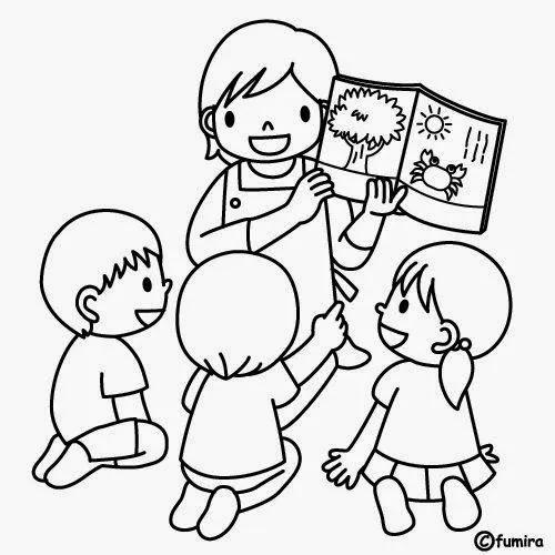 Dibujos de Niños estudiando para colorear - Para niños Dibujos de Niños estudiando para colorear - Para niños