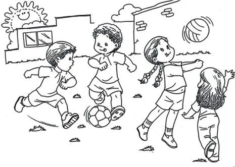 Dibujos de niños jugando