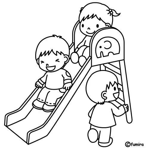 Dibujos de niños jugando para colorear | Colorear imágenes