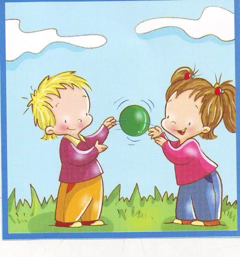 Dibujos de niños jugando con pelotas - Imagui