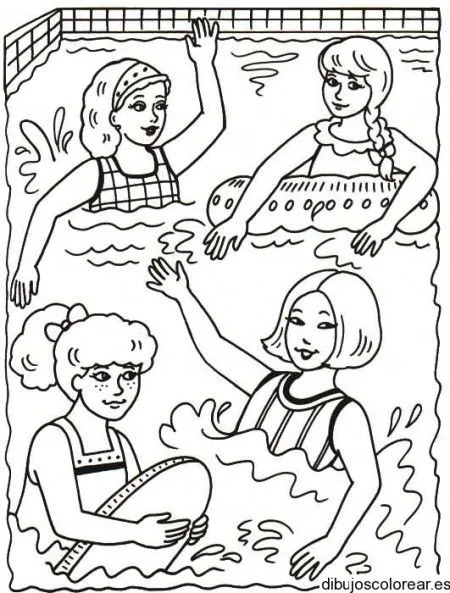 Dibujos para colorear de un niño nadando - Imagui