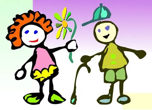 Dibujos de una niña y niño - Imagui