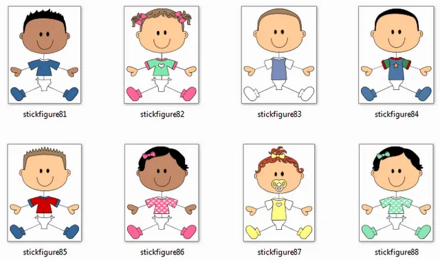 Dibujos de niños con palitos - Imagui
