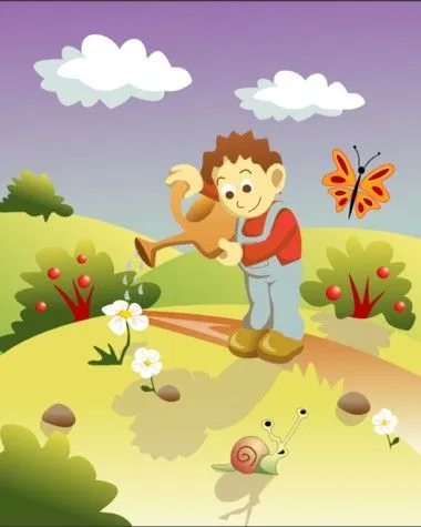 Dibujos de niños sembrando - Imagui