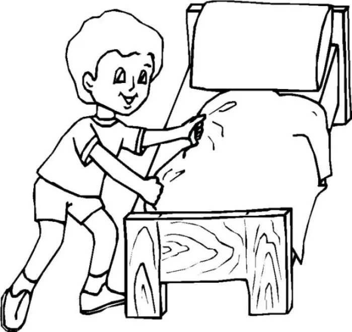 Dibujos de niños tendiendo la cama - Imagui
