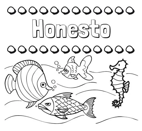 Dibujos con el nombre Honesto para colorear e imprimir Dibujos con el nombre Honesto para colorear e imprimir