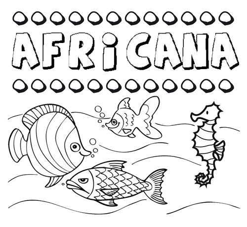 Dibujos de los nombres. Nombre Africana para pintar, colorear e ... Dibujos de los nombres. Nombre Africana para pintar, colorear e ...