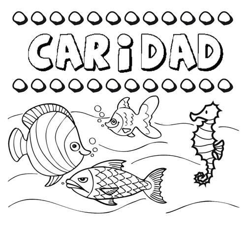 Dibujos de los nombres. Nombre Caridad para pintar, colorear e ...