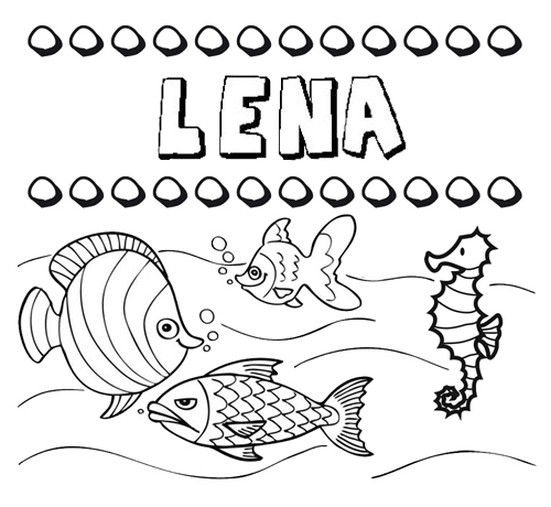 Dibujos de los nombres. Nombre Lena para pintar, colorear e imprimir Dibujos de los nombres. Nombre Lena para pintar, colorear e imprimir