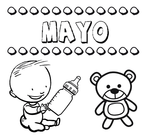 Dibujos de los nombres. Nombre Mayo para pintar, colorear e imprimir Dibujos de los nombres. Nombre Mayo para pintar, colorear e imprimir