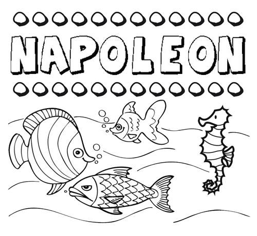 Dibujos de los nombres. Nombre Napoleón para pintar, colorear e ... Dibujos de los nombres. Nombre Napoleón para pintar, colorear e ...