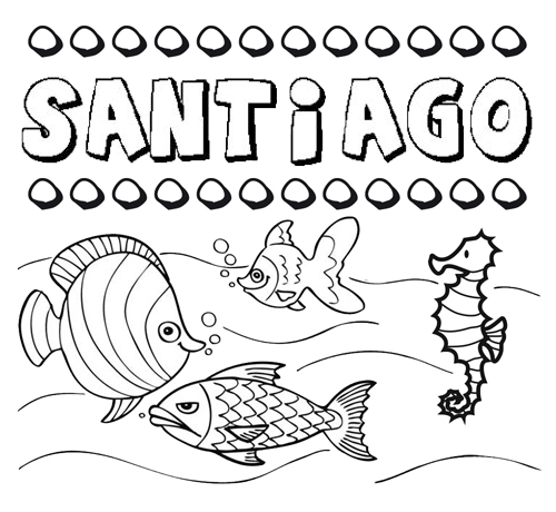 Dibujos de los nombres. Nombre Santiago para pintar, colorear e ... Dibujos de los nombres. Nombre Santiago para pintar, colorear e ...