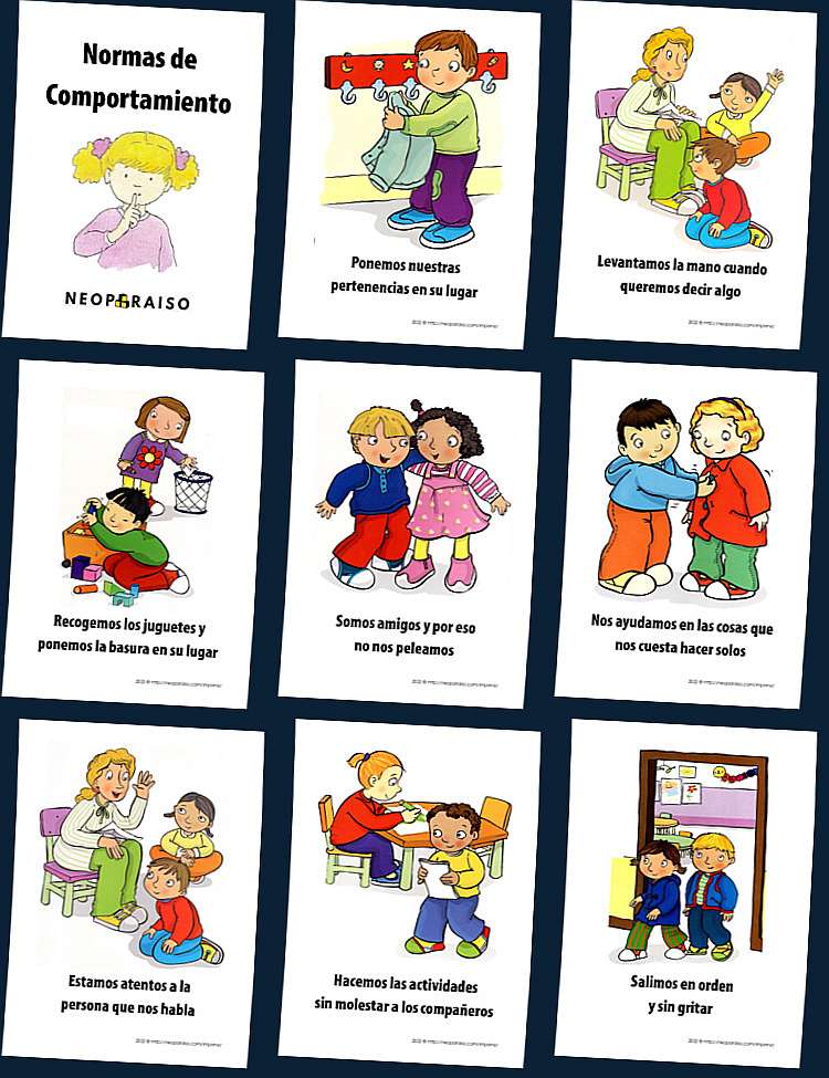 Dibujos de Normas de Comportamiento para salones de Clase Dibujos de Normas de Comportamiento para salones de Clase