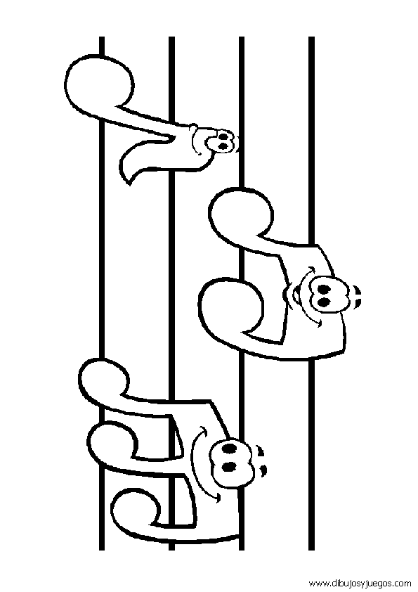 dibujos-notas-musicales-004 | Dibujos y juegos, para pintar y colorear