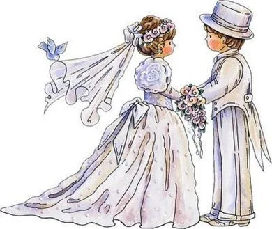 Dibujos de novios de bodas | 14 de febrero