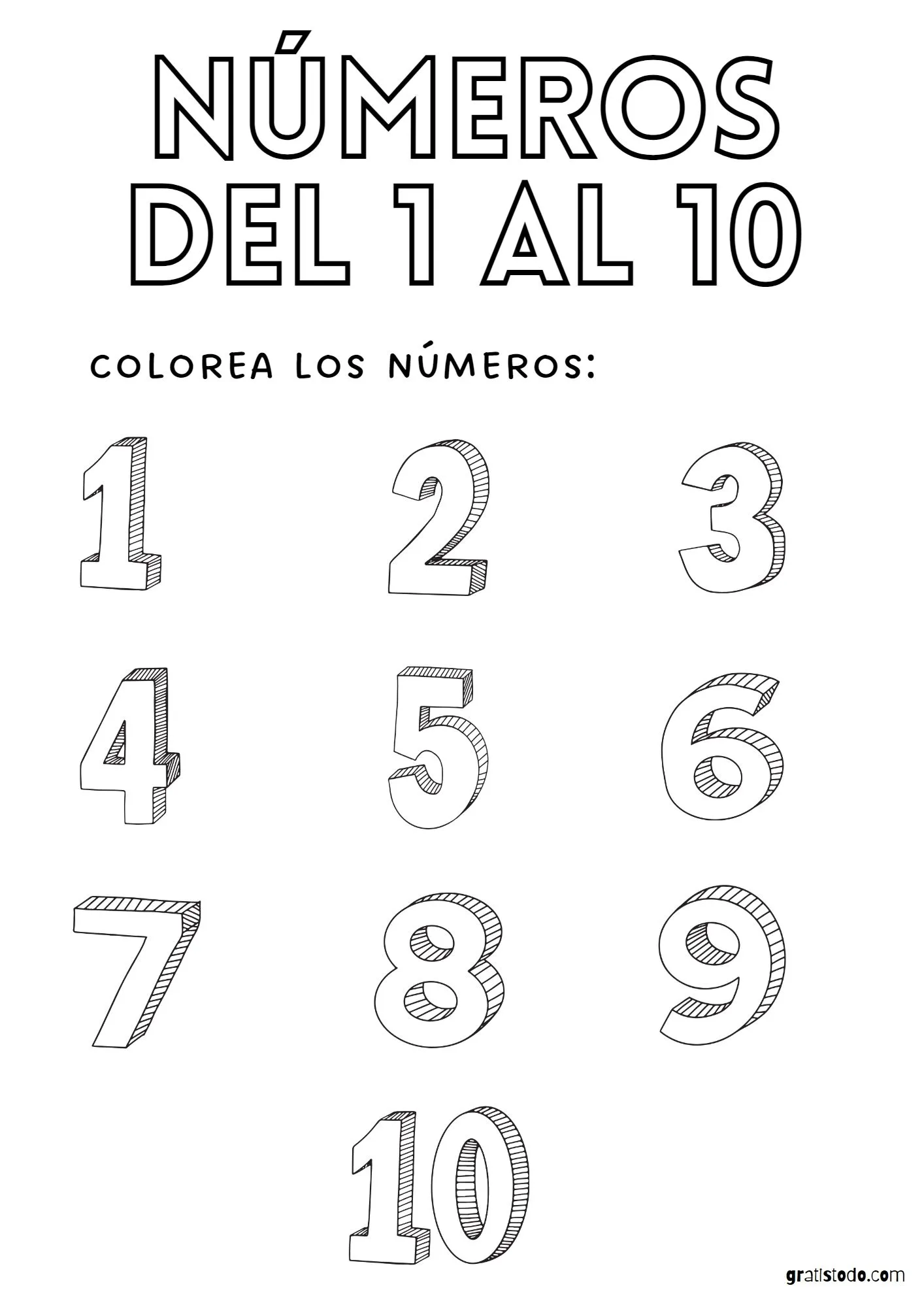 Dibujos Números del 1 al 100 para colorear e imprimir Dibujos Números del 1 al 100 para colorear e imprimir