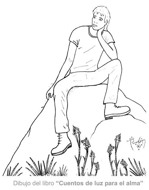 Dibujos muy originales para colorear: Dibujo de un chico sobre una ... Dibujos muy originales para colorear: Dibujo de un chico sobre una ...