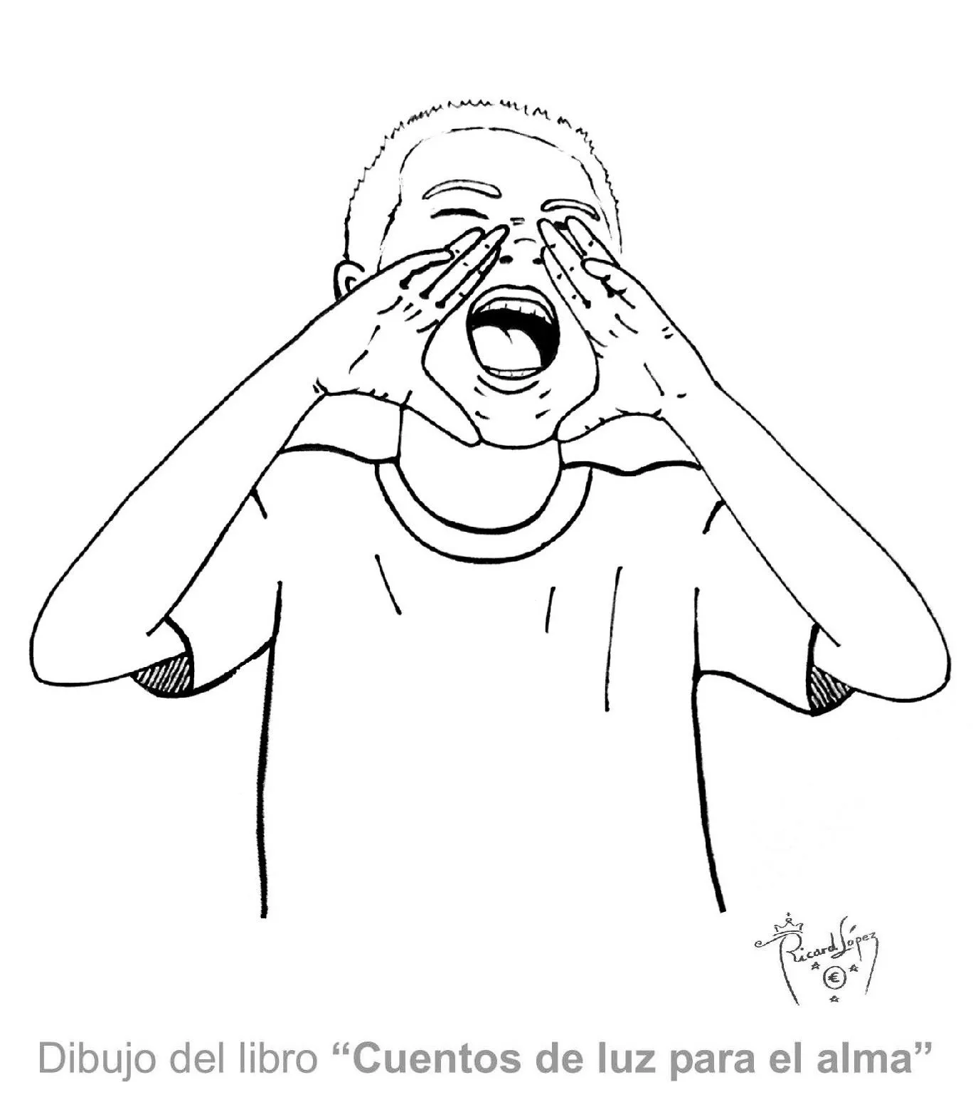 Dibujos muy originales para colorear de Ricard López: Dibujo de un niño gritando Dibujos muy originales para colorear de Ricard López: Dibujo de un niño gritando