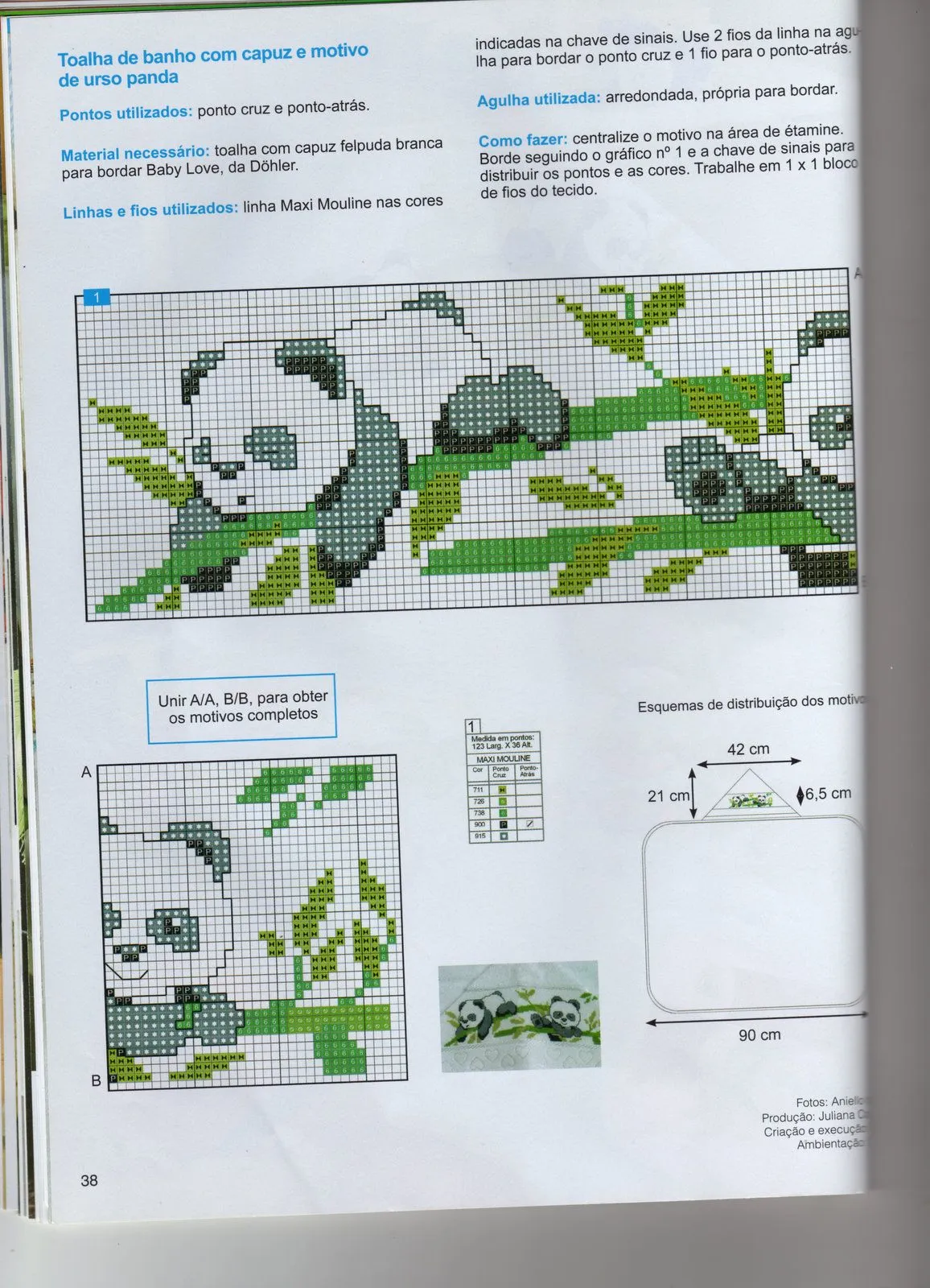 Dibujos De oso panda de punto de cruz - Imagui