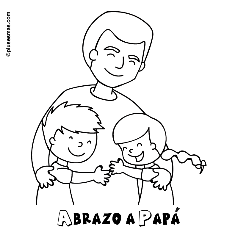 Colorear abrazo a papá. Colorear con niños. Ocio en casa ...