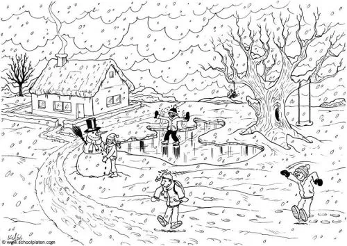 Dibujos de paisajes de invierno para imprimir y colorear ... Dibujos de paisajes de invierno para imprimir y colorear ...