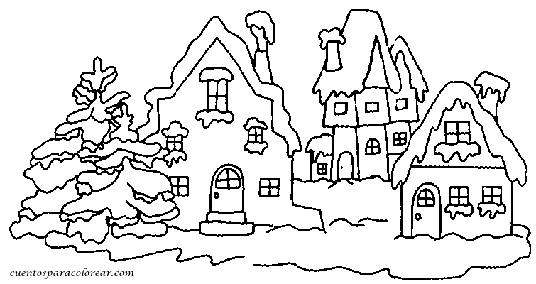 DIBUJOS DE PAISAJES DE NAVIDAD PARA COLOREAR ONLINE. DIBUJOS ...