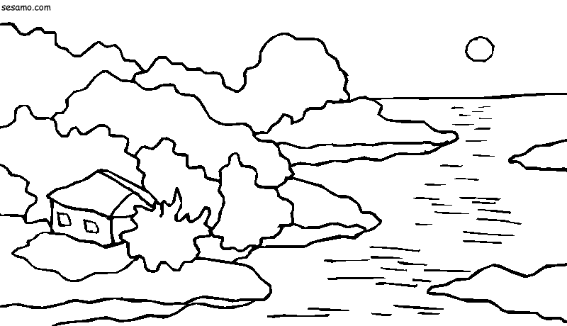 Dibujos de Paisajes, Paisajes para colorear pagina 3 Dibujos de Paisajes, Paisajes para colorear pagina 3