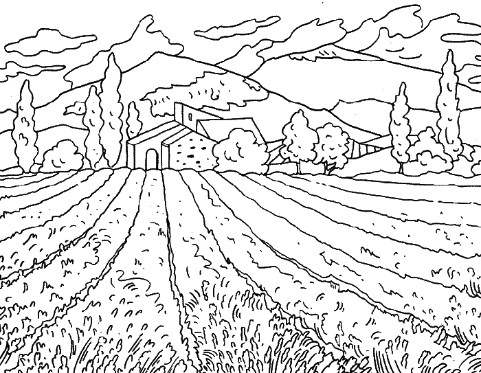 Dibujos de Paisajes, Paisajes para colorear pagina 4