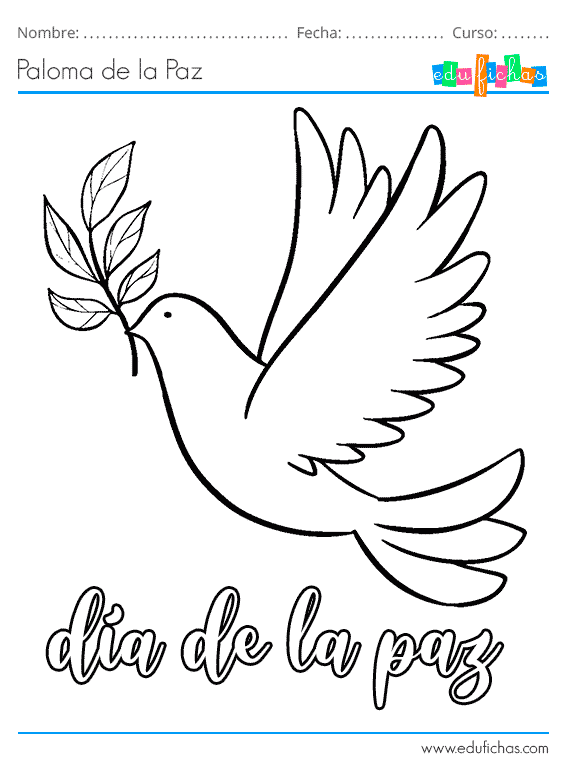 Dibujos de la Paloma de la Paz. Dibujos para Imprimir y Colorear GRATIS. Dibujos de la Paloma de la Paz. Dibujos para Imprimir y Colorear GRATIS.