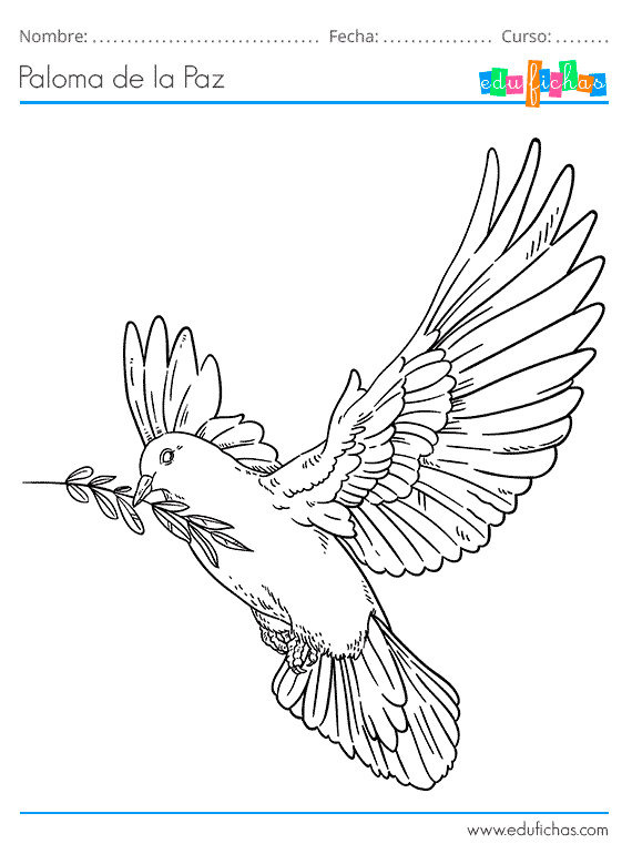 Dibujos de la Paloma de la Paz. Dibujos para Imprimir y Colorear GRATIS. Dibujos de la Paloma de la Paz. Dibujos para Imprimir y Colorear GRATIS.