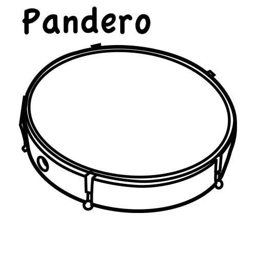 DIBUJOS DE PANDERETAS PARA COLOREAR