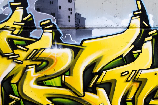 Dibujos en la pared, segmento de un graffiti — Foto stock ...