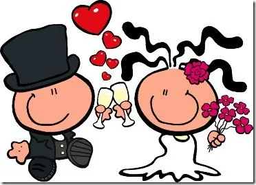 dibujos pareja de novios | 14 de febrero