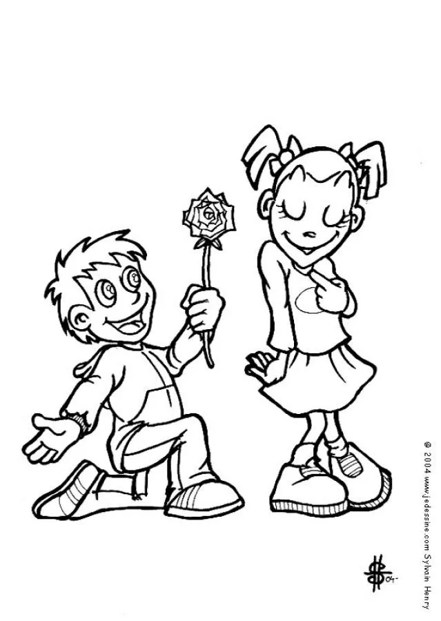 Dibujos de PAREJAS para colorear - Los pretendientes enamorados Dibujos de PAREJAS para colorear - Los pretendientes enamorados