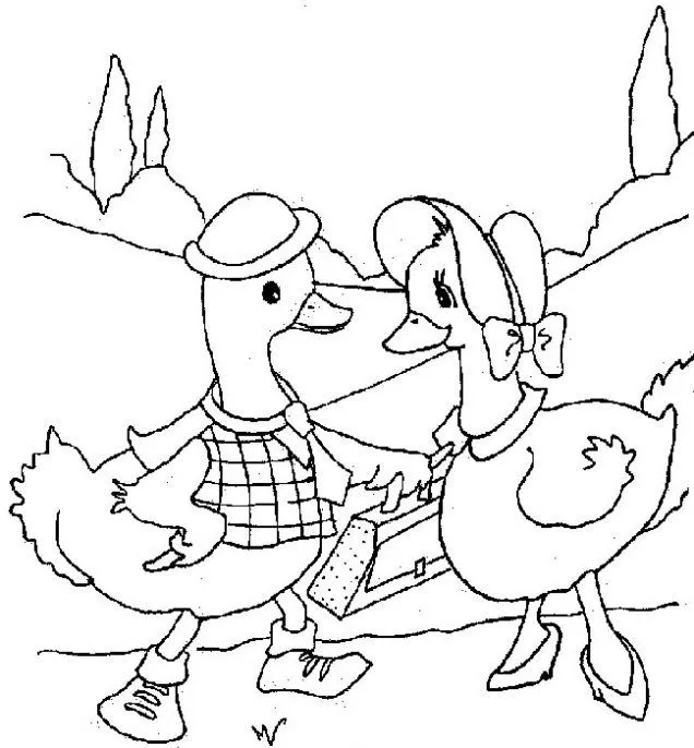 Dibujo de Patos para colorear. Dibujos infantiles de Patos ...