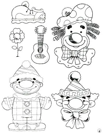 DIBUJOS DE PAYASOS PARA COLOREAR EN PREESCOLAR