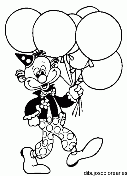 Dibujo de payasito con globos | Dibujos para Colorear Dibujo de payasito con globos | Dibujos para Colorear