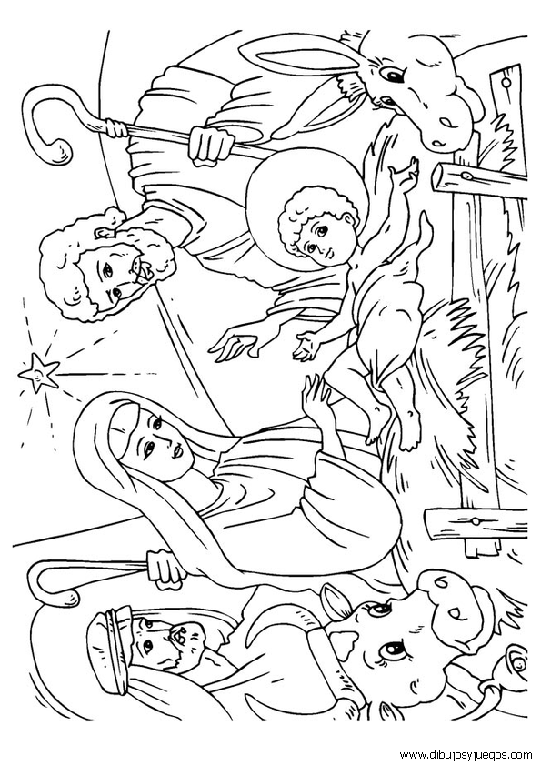 dibujos-pesebre-navidad-025 | Dibujos y juegos, para pintar y colorear