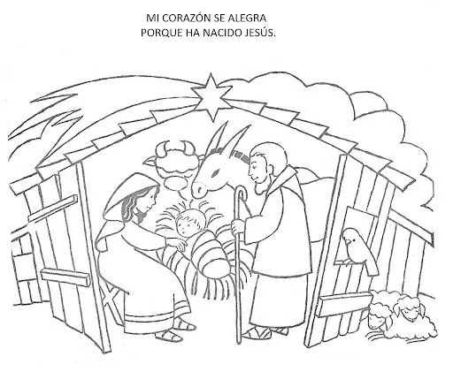 Imágenes de pesebre para colorear - Imagui