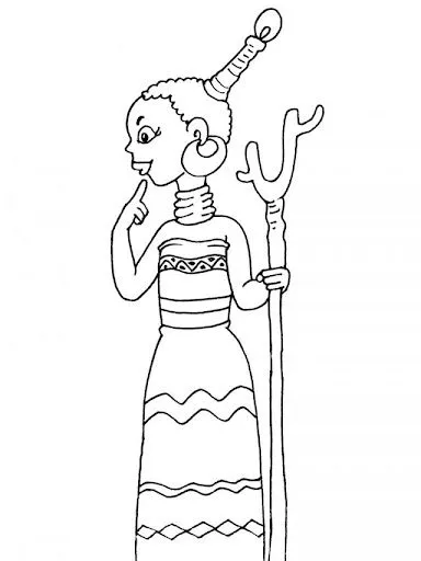 DIBUJOS PARA PINTAR AFRICA Y AFRICANOS