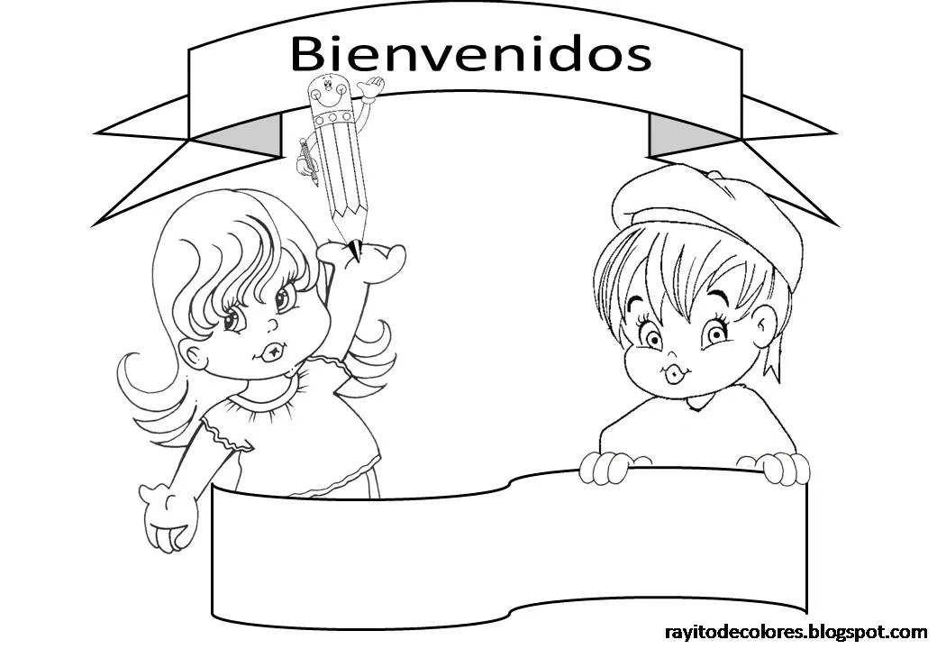 Dibujos para pintar: Carteles de Bienvenida a clases. Dibujos para pintar: Carteles de Bienvenida a clases.
