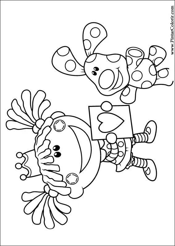 Dibujos para pintar y Color Azul pistas - Imprimir Diseño 035