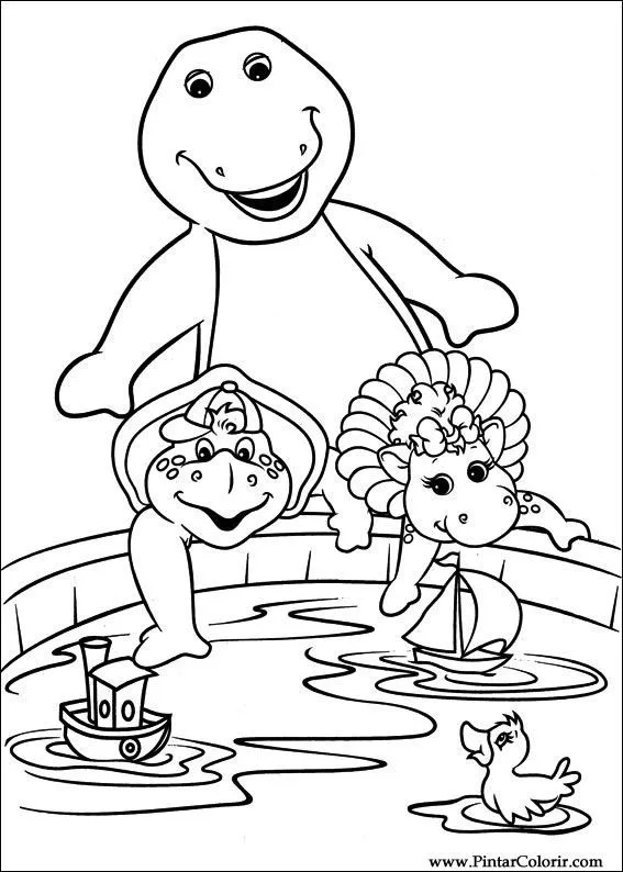 Dibujos para pintar y Color Barney - Diseño de impresión 007