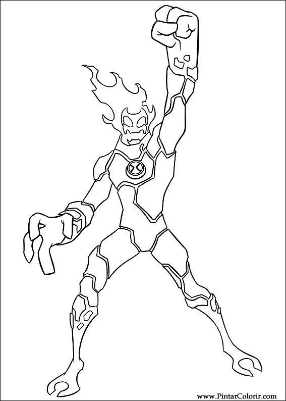 Dibujos para pintar y Color Ben 10 - Diseño de impresión 067