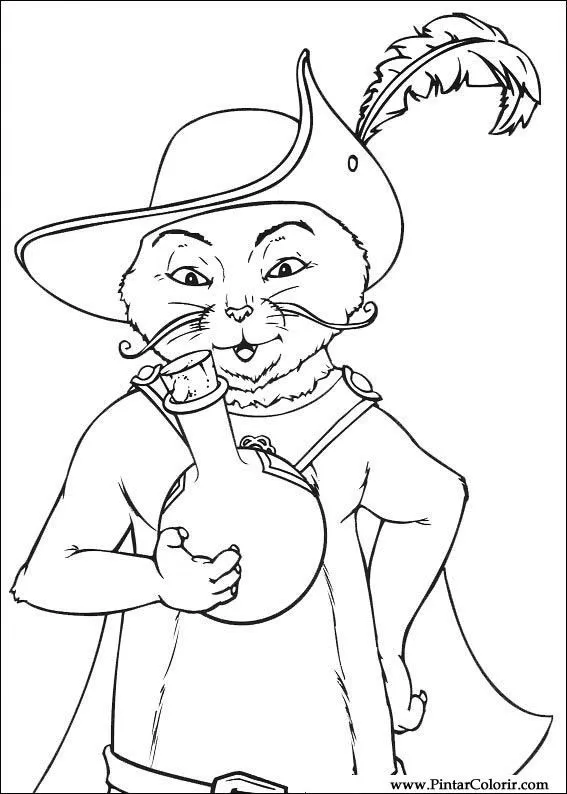 Dibujos para pintar y Color Botas Gato - Página 2 Dibujos para pintar y Color Botas Gato - Página 2