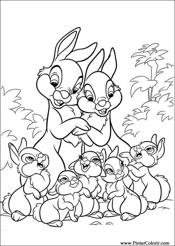 Dibujos para pintar y Color Disney Conejitos - Diseño de impresión 014 Dibujos para pintar y Color Disney Conejitos - Diseño de impresión 014