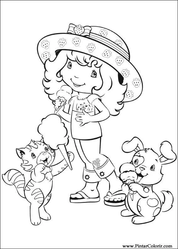 Dibujos para pintar y color fresa Sweetheart - Diseño de impresión 003 Dibujos para pintar y color fresa Sweetheart - Diseño de impresión 003