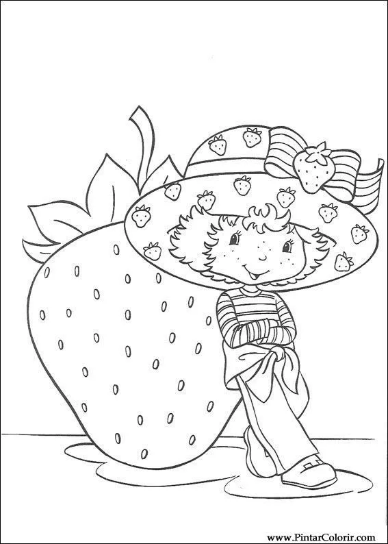 Dibujos para pintar y color fresa Sweetheart - Diseño de impresión 059 Dibujos para pintar y color fresa Sweetheart - Diseño de impresión 059
