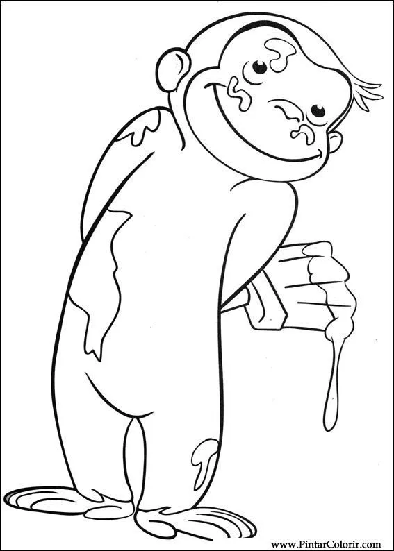 Dibujos para pintar y Color George curioso - Diseño de impresión 062 Dibujos para pintar y Color George curioso - Diseño de impresión 062