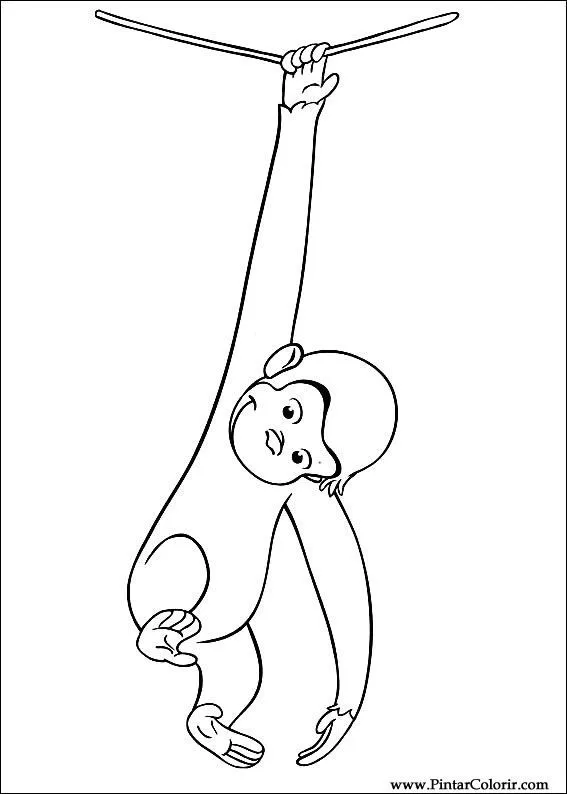 Dibujos para pintar y Color George curioso - Diseño de impresión 018 Dibujos para pintar y Color George curioso - Diseño de impresión 018